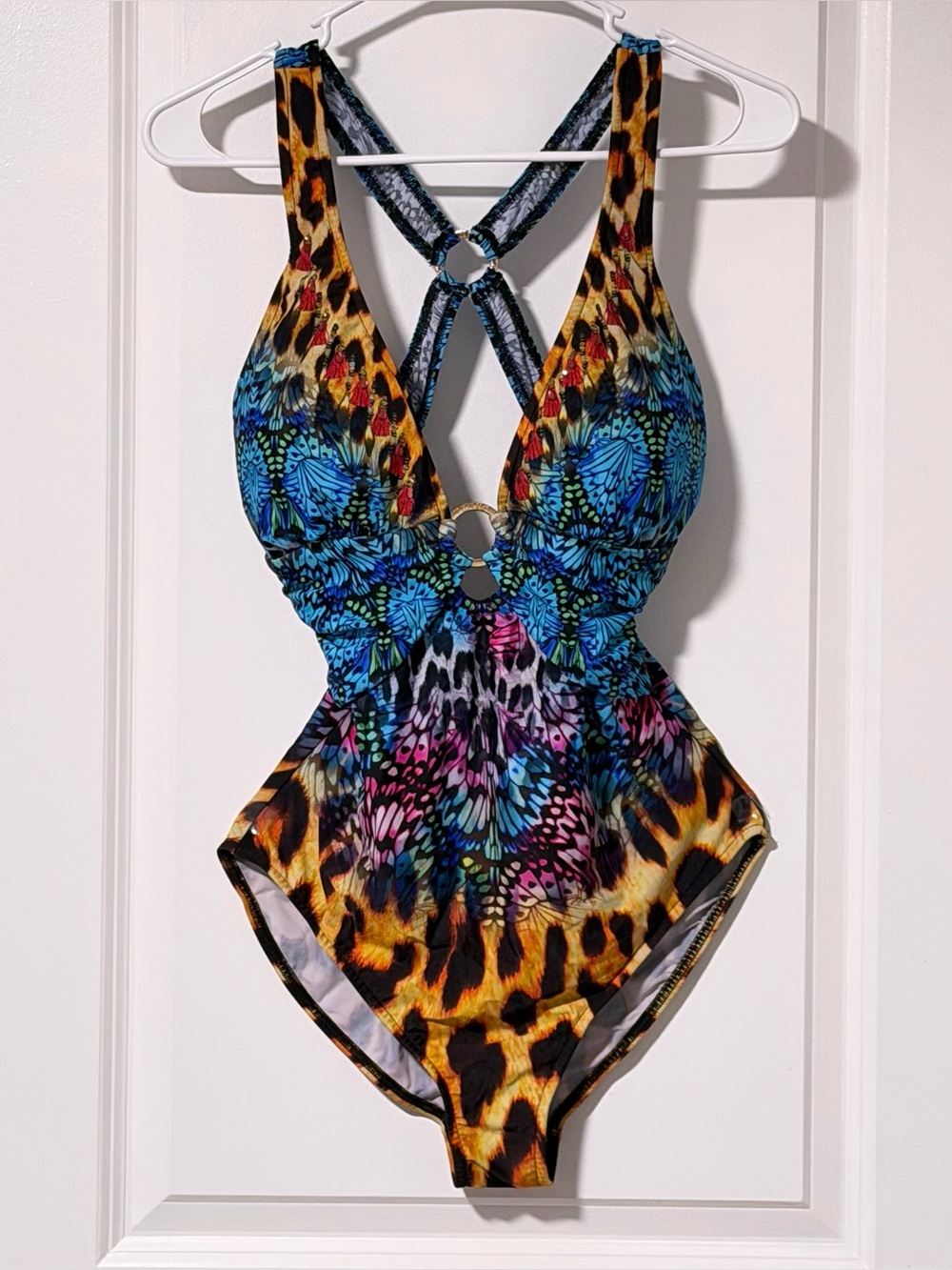 Venus Multi Colour Print One-Piece Swimsuit w/Long Kimono.